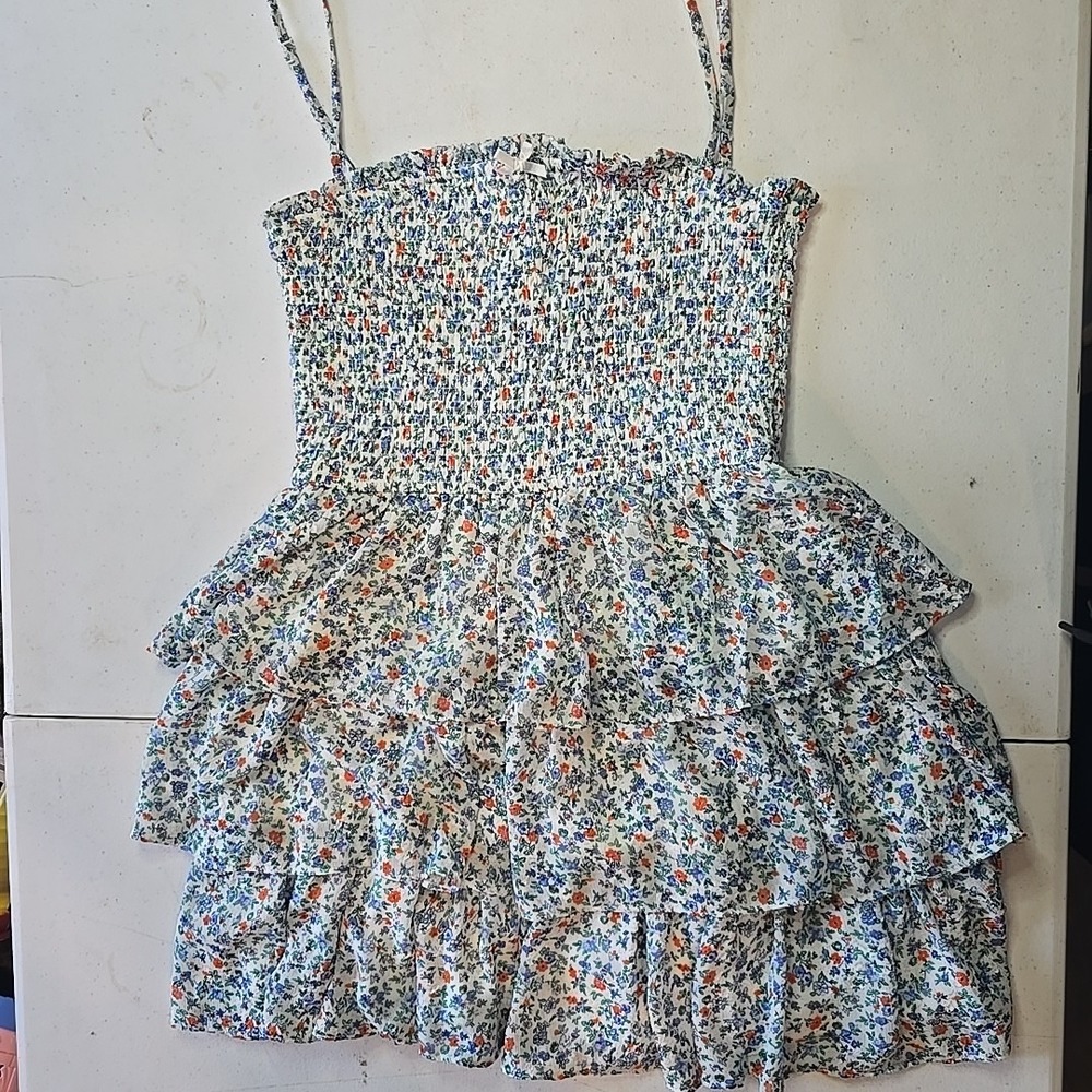 Alter'd State‎ Smocked Floral Dress Women Size Medium M Multicolor Tiered